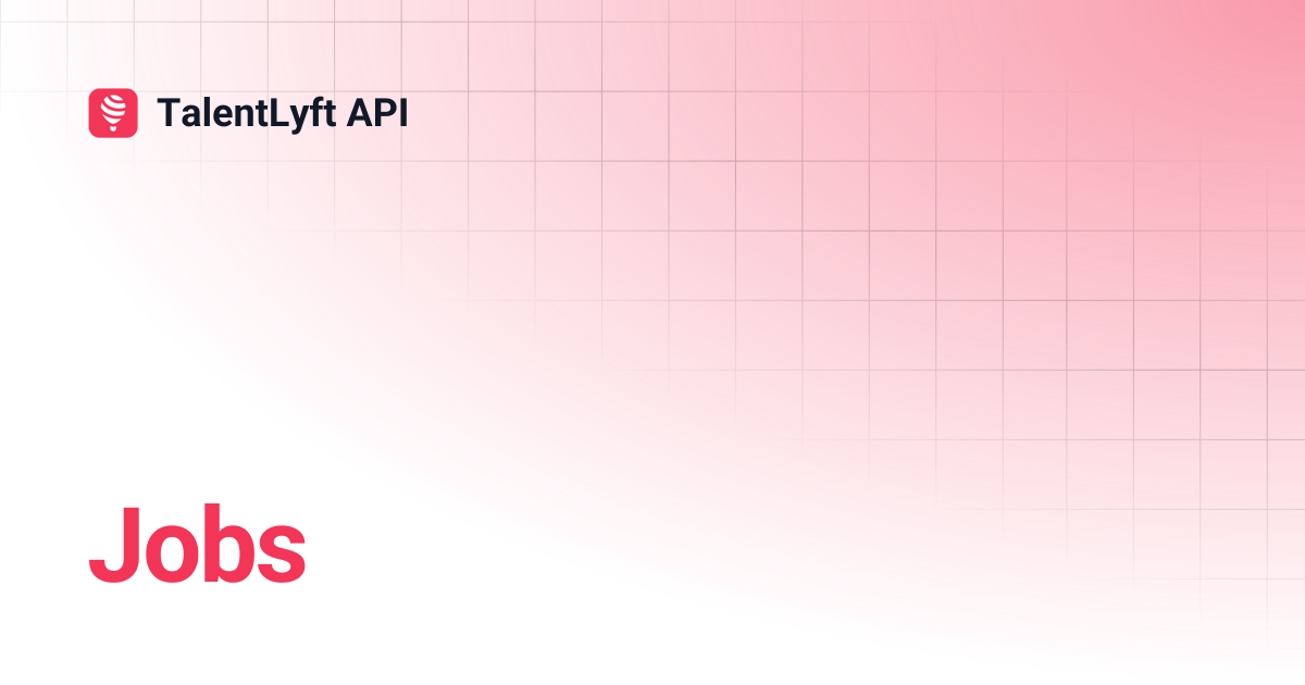 Jobs talentlyft api